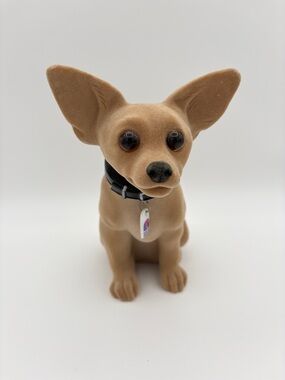 Vintage 1998 Taco Bell Chihuahua Bobble Head Flocked Dog 7"
